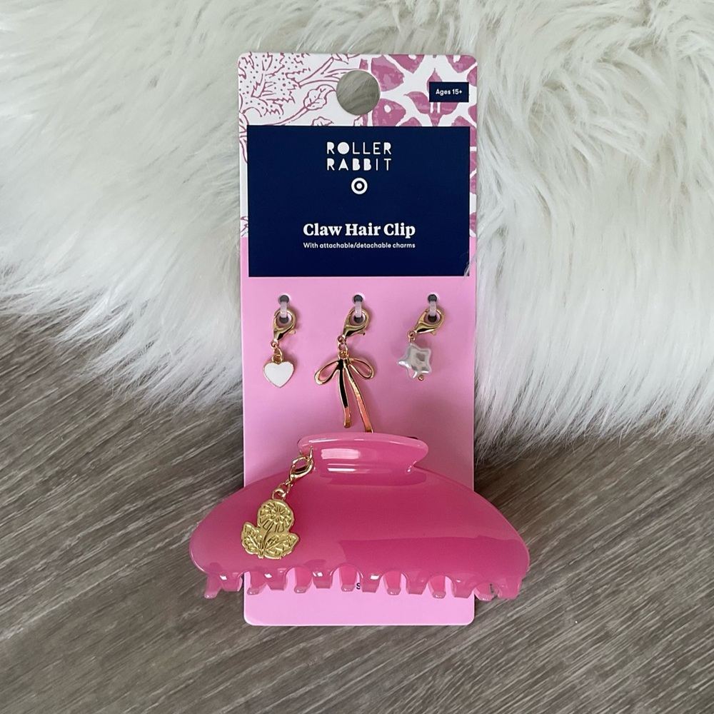 💗💞 Roller Rabbit x Target Light Pink Hair Clip with Gold Charms